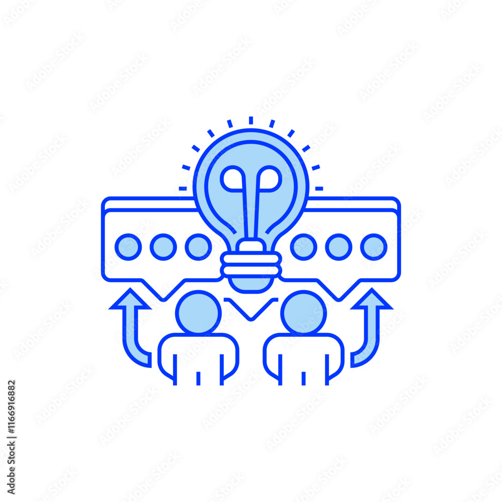 Poster discussion line icon. linear style sign for mobile concept and web design. outline vector icon.