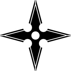 Shuriken icon in flat design.