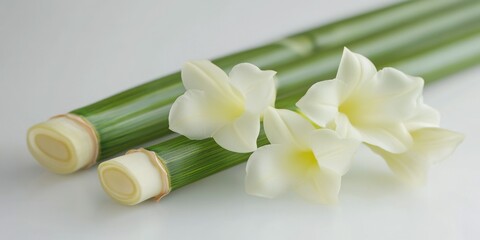 Elegant Floral Arrangement with Bamboo Sticks