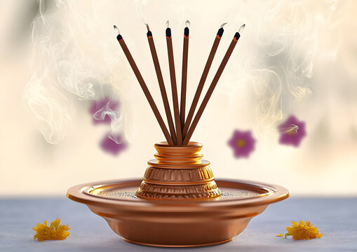 Incense stick logo, Agarbatti holder icon illustration, dhoop icon, puja element, puja ghar temple, indian culture, indian ritual, indian temple, indian god Incense stick in the holder