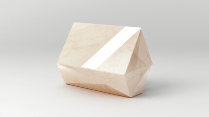 Sleek Geometric 3D-Printed Business Card Holder for Professionals | Clean Minimalistic Design for Organization | 3D Render on White Background | Ultra-Detailed Model