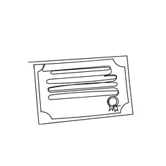 continuous line drawing Certificate award illustration