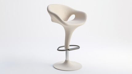 Sleek 3D-Printed Bar Stool with Sculptural Seat for Kitchen Islands and Bars