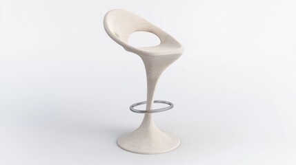 Futuristic 3D-Printed Bar Stool with Sculptural Seat for Kitchen Islands and Bars