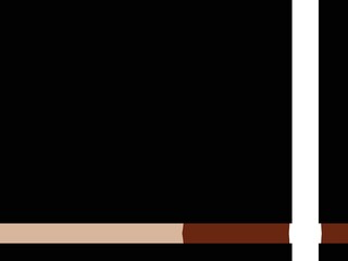 Simple abstract lower third graphic with beige and brown elements on a black background.