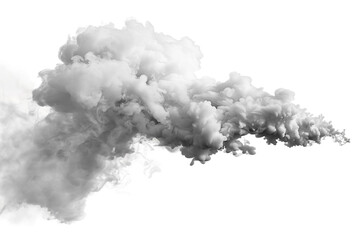 Voluminous Rising Smoke Cloud Adding Depth to Visual Designs Isolated on Transparent Background