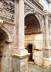 Obraz premium Detail of the Arch of Constantine, Rome, Lazio, Italy