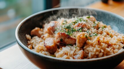 Spicy Fried Rice with Sausage in a Bowl