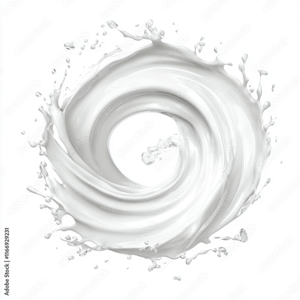 Aufkleber a swirling splash of white liquid, creating a dynamic and fluid pattern in mid-air.