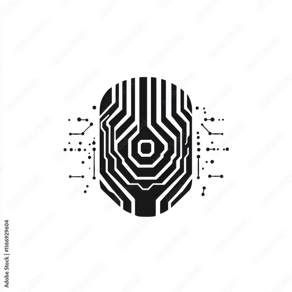 Poster abstract representation of a human head with circuit patterns, symbolizing technology and innovation