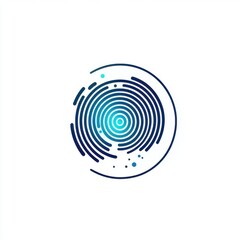 Fototapeta premium Abstract circular design featuring concentric circles in blue tones, creating a modern and unique graphic element.