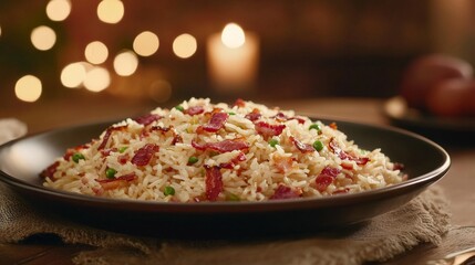 Crispy Bacon Fried Rice Breakfast Setup