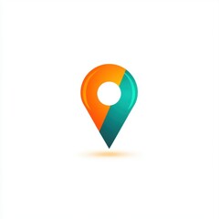 Colorful location pin graphic in orange and teal shades, symbolizing navigation and mapping.