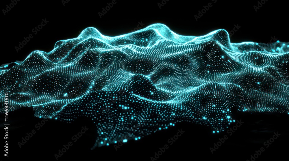 Aufkleber a glowing mesh of interconnected nodes resembling a digital brain.