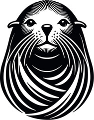 Seal vector black silhouette cricut design for T-shirt