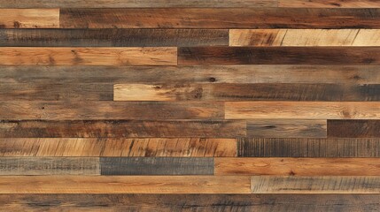 A textured wooden surface featuring various shades and patterns of wood planks.