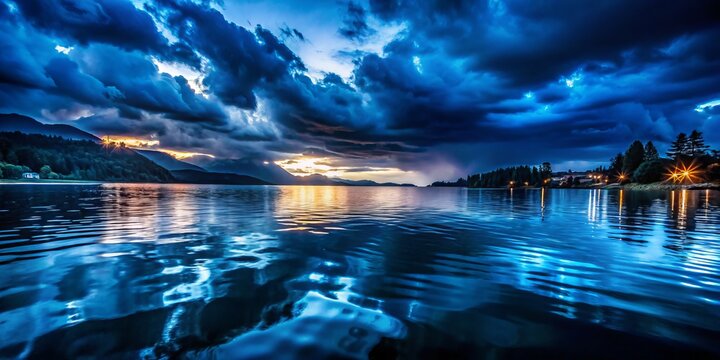 Dark Ominous Waters: 24fps Cinematic Deep Depth of Field Stock Photo