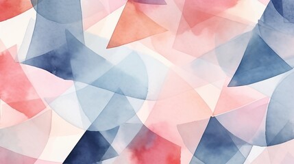 Fototapeta premium Abstract Watercolor Seamless Pattern with Geometric Background. Ai Generative