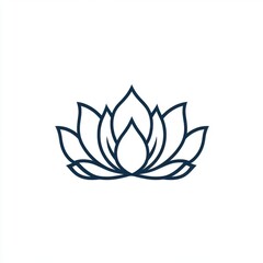 Elegant lotus flower illustration in a minimalist style, conveying tranquility and beauty.