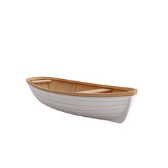 Fototapeta premium a small wooden boat on a transparent background, PNG image, PNG file, Generative art.