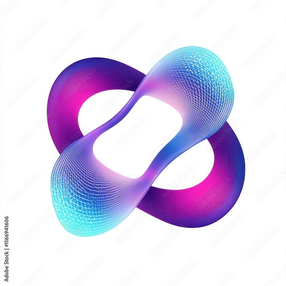 Poster abstract design with a vibrant gradient and flowing forms, showcasing a blend of purple and blue hue