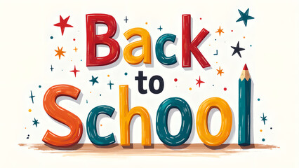 Back to school colorful typography. Concept of education, learning, and studying.