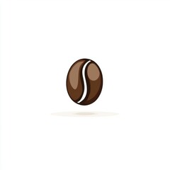A single brown coffee bean floating against a white background, capturing simplicity and elegance.