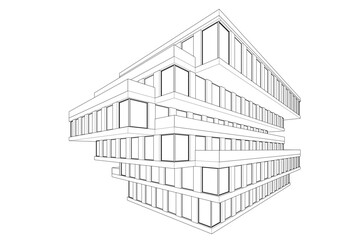 Modern buildings 3d rendering