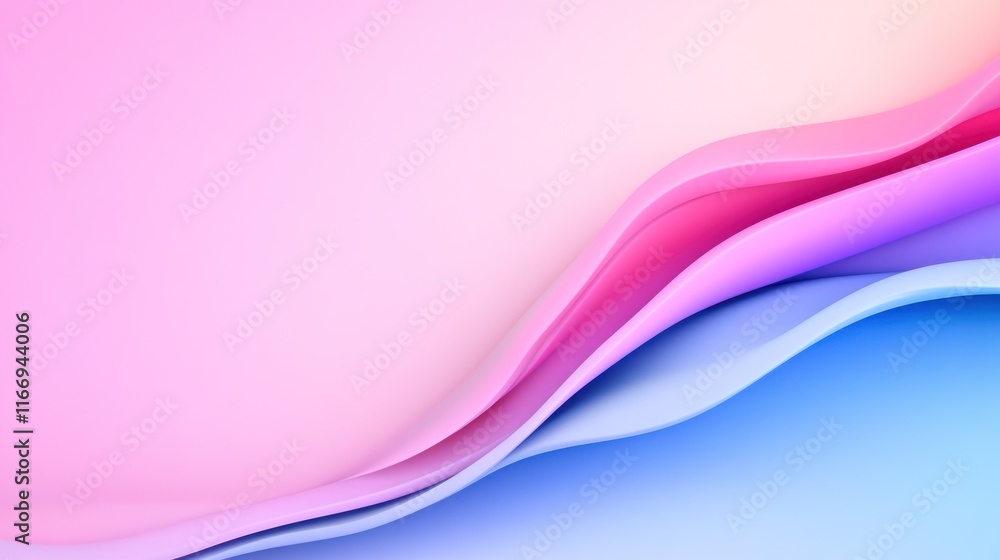 Poster soft gradient waves in pastel colors create a calming background.