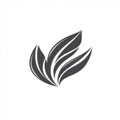 Fototapeta premium Stylized illustration of three elegant leaves on a clean white background.