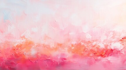 Fototapeta premium Pastel peach and pink venetian plaster wall creating a dreamy background