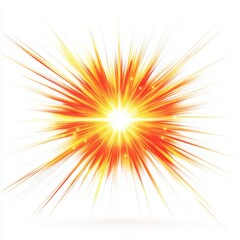 Fototapeta premium An explosive burst of color with vibrant red and yellow rays radiating from the center, symbolizing energy.