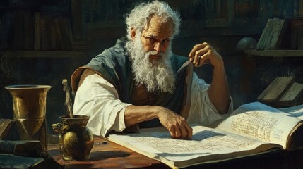 A depiction of an infinite series or a mathematical paradox using symbolic imagery.