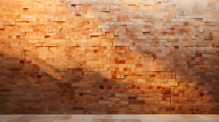Textured brick wall with earthy tones, space in the middle, backlighting, light yellow background,Generative ai illustration