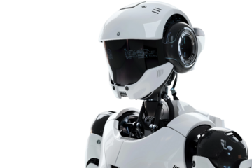 User-Friendly Service Robot for Improving Productivity in Various Industries Isolated on Transparent Background