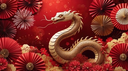 Fototapeta premium vibrant chinese new year themed backgroun