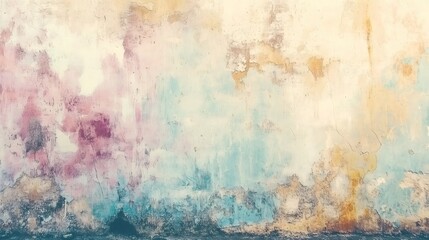 Obraz premium Pastel coral venetian plaster wall showing aging and wear creating a vintage background