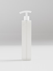 tall Pump bottle mockup, elegant liquid dispenser bottle, translucent plastic pump packaging, frosted plastic lotion container, frosted glass liquid soap bottle mockup, square pump bottle mockup