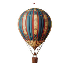 Obraz premium a colorful hot air balloon flying against a light blue sky PNG image, PNG file, Generative art.