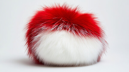 Cartoon Christmas Santa hat. Isolated vector red classic cap of Saint Nicholas or Noel with white fluffy trim and pom-pom, accessory for xmas holiday celebration, photo booth, festive decoration item