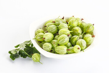 Sweet ripe gooseberries in the bowl