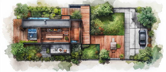 garden architecture planning sketch