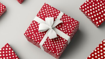 Fototapeta premium gift box with red ribbon and bow