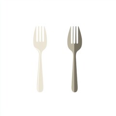 Two elegant forks with contrasting colors, symbolizing choice and dining elegance.