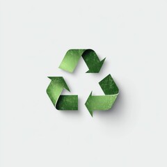 Obraz premium Eco-friendly green recycling symbol showcasing sustainability and conservation efforts.
