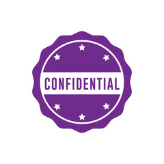 Confidential Rubber stamp icon vector design templates simple and modern concept