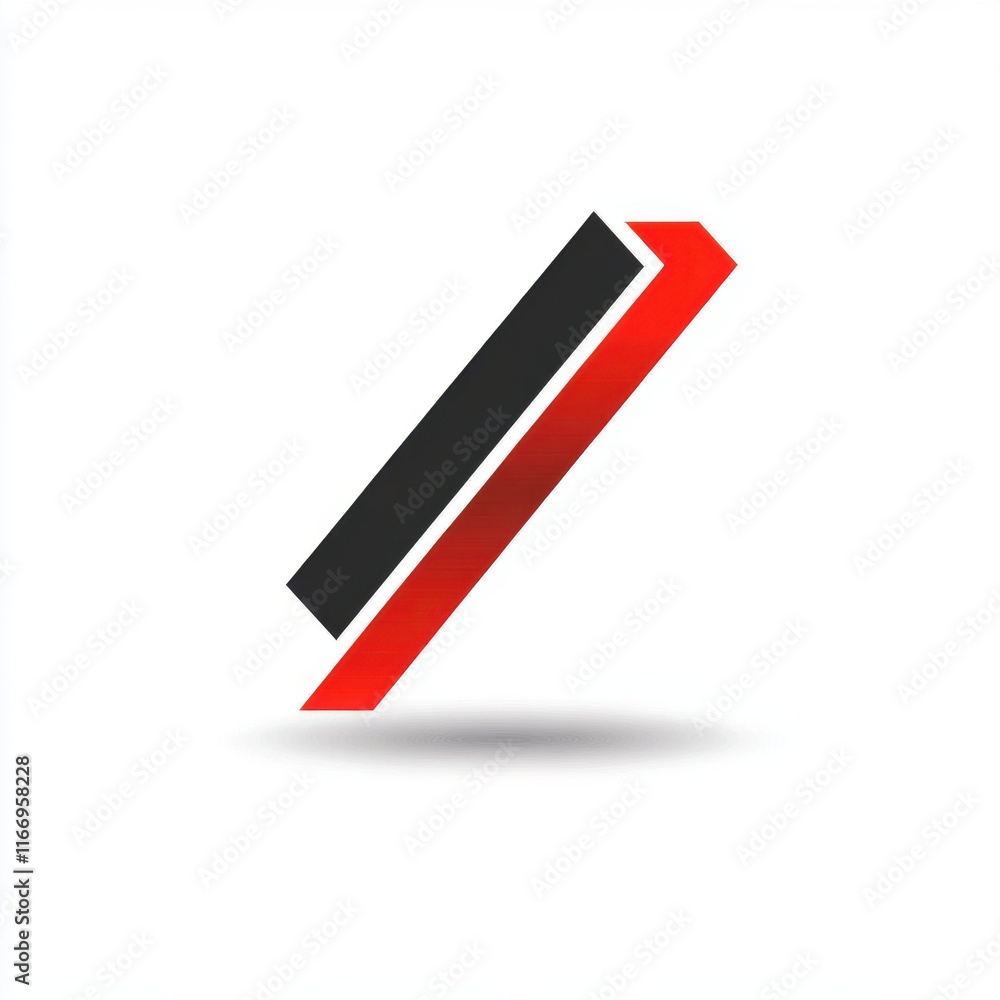 Poster abstract geometric shapes in black and red create a dynamic visual element.