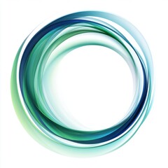 Fototapeta premium Abstract circular design in soothing blue and green hues, creating a sense of calm and continuity.