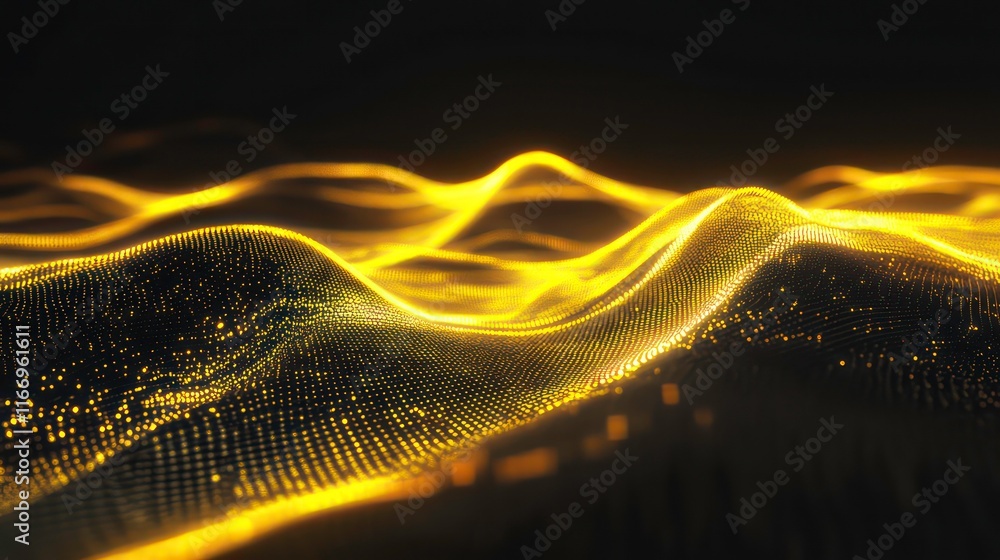 Aufkleber abstract financial data visualization with glowing yellow lines and numbers.