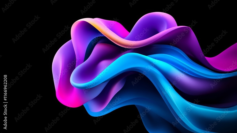 Poster 3d technology abstract art dynamic fluid kv background creative design